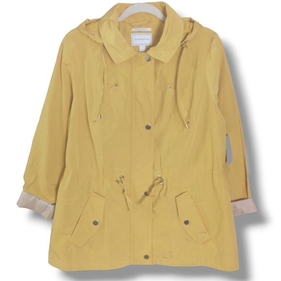 NWT Charter Water-Resistant Yellow Utility Hooded Jacket $99.50 Medium - Picture 3 of 8